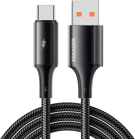 1 Metre 6A 120W Mega Hızlı USB To Type C Şarj Data Kablosu, Akım,Isı Korumalı, Güçlü Kablo