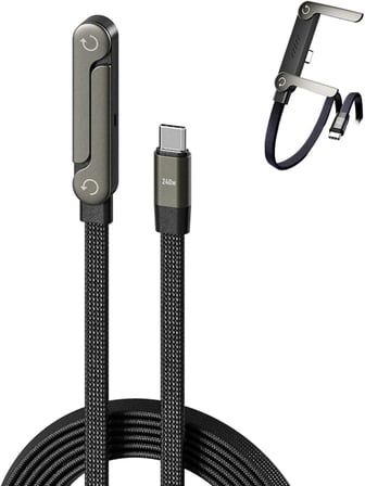 240W Hasır Kablo 1.5METRE Type-c Type-c Şarj Kablosu TİP C Telefon Stand Tutucu Katlanabilir Telefon Tutucu Örgülü Macbook Tablet Hızlı Şarj 240 W