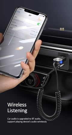 Bluetooth 5.0 Receiver Usb Aux Wireless Araç Kiti Telefon Konuşma Müzik Dinleme Ba01 SJ464LVX