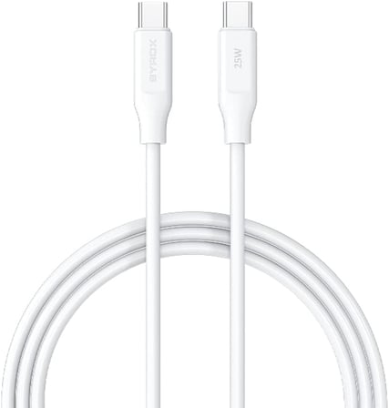 PD25TK Type-C To Type-C Pd 25W Hızlı Data/Şarj Kablosu 1 Metre Beyaz