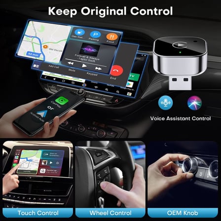 2'si 1 arada Kablosuz CarPlay ve Android Otomatik Adaptör, Tak ve Çalıştır CarPlay Dongle Kablolu Kablosuz, Hızlı Otomatik Bağlantı, Gecikme Yok, iPhone ve Android için Kompakt Tasarım