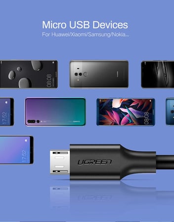 Micro USB Data ve Şarj Kablosu, Siyah, 1.5 Metre