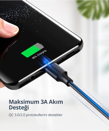 USB Type-C Şarj ve Data Kablosu, 0.5 metre