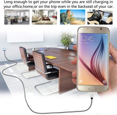 USB Type-C Hızlı Şarj Kablosu, 1 Metre, 2.1A, Naylon Örgülü Kopmaz Veri Kablosu, Samsung, Xiaomi, Huawei ve Tüm Android Cihazlar ile Uyumlu, Gri, 2 Yıl Garantili