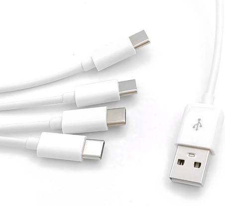 4768 4 in 1 USB Tip-C Şarj Kablosu Çoklayıcı 1 Metre