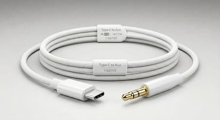 Type-C TO 3.5mm AUX Kulaklık Jack Çevirici 1 Metre, Powerway, AC06