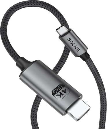 USB-C to HDMI Kablo, 2 Metre, 4K60Hz, 18Gbps, Type-C to HDMI Görüntü Kablosu, Thunderbolt 5/4/3 Uyumlu