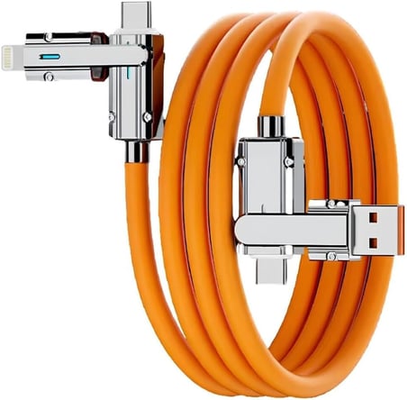 A6020 Usb to Type C Lightning 4 in 1 Hızlı Şarj Data Kablosu Çevirici Dönüştürücü Adaptör 120W - 2M