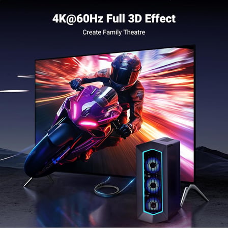 4K@60Hz DisplayPort HDMI Kablosu Tek Yönlü DP 1.2 - HDMI 2.0 Kablosu HDR Aktif Alüminyum Örgülü DP'den HDMI'ya Dönüştürücü Çoklu Ekran için Monitör, Projektör, Dell, Lenovo (1M) ile Uyumlu