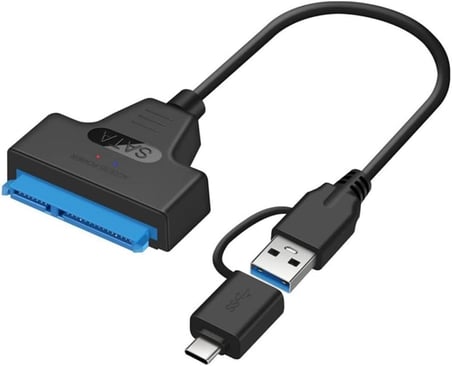 0442 2in1 USB 3.0 Type-C To 2.5 inç Sata Hdd Ssd Çevirici Dönüştürücü SATA–USB 3.0 / Type-C Kablo (2.5 inç HDD/SSD Uyumlu) Toplam Uzunluk: 30 cm Yüksek Hızlı Veri Aktarımı (5 Gbps)