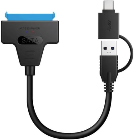 0442 2in1 USB 3.0 Type-C To 2.5 inç Sata Hdd Ssd Çevirici Dönüştürücü SATA–USB 3.0 / Type-C Kablo (2.5 inç HDD/SSD Uyumlu) Toplam Uzunluk: 30 cm Yüksek Hızlı Veri Aktarımı (5 Gbps)