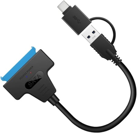 0442 2in1 USB 3.0 Type-C To 2.5 inç Sata Hdd Ssd Çevirici Dönüştürücü SATA–USB 3.0 / Type-C Kablo (2.5 inç HDD/SSD Uyumlu) Toplam Uzunluk: 30 cm Yüksek Hızlı Veri Aktarımı (5 Gbps)