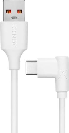 USB to Type-C ile Uyumlu iPhone ve Samsung ile Uyumlu Hızlı Şarj ve Data Kablosu 200 cm L Tipi Gaming (Beyaz)