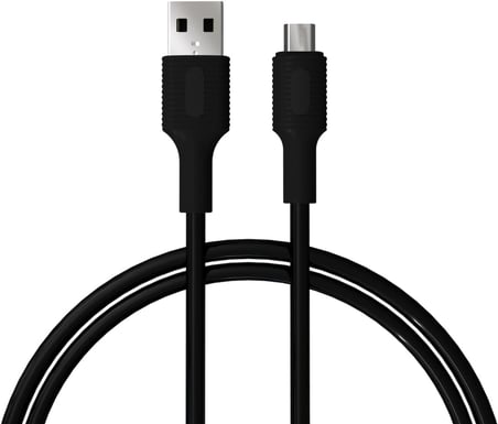 Coral Micro USB Hızlı Şarj Kablosu (Siyah + Siyah Uç) (120 CM)
