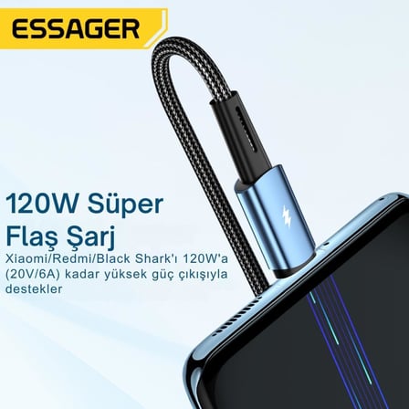 Premıum Örgü Kopmaz Kablo 1Mt PD3.1 120W USB To Type-C Şarj Kablosu Data Kablosu 6A 120W Hız