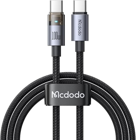 Ca-5580 Type-C TO Type-C 100W 1.2M Hızlı Şarj VE Data Kablosu 1,2M Siyah