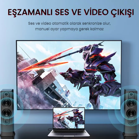 4K 30Hz Mini DisplayPort to HDMI Dönüştürücü Kablo 3 Metre