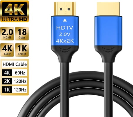 PrimeX PX-4K5 5 Metre HDMI 2.0 Kablo, 4K UHD 60Hz HDR ARC 3D Destekli 18Gbps High Speed HDMI Kablo, TV Monitör Projeksiyon PC PS5 Xbox Android Box NVR DVR Uyumlu