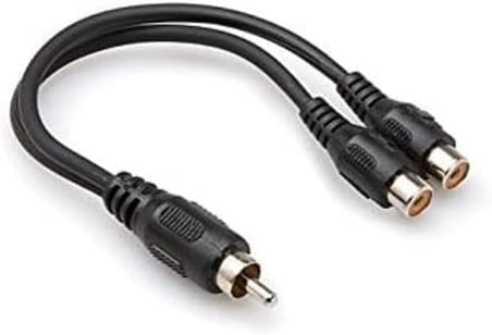 Hy-B100, Rca M To 2 Rca F Kablosu, 0.3 M, Siyah