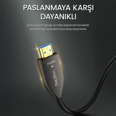 8K/60Hz 4K/120Hz 48Gbps HDR ARC HDCP Fiber Optik HDMI 2.1 Kablo 40 Metre