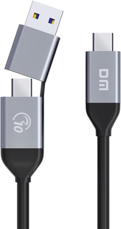 DM AD090 USB-A/USB-C to Type-C Şarj ve Data Veri Aktarım Kablosu 35 CM