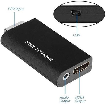 Ps2 To Hdmi Tv Kablosu Çevirici Dönüştürücü Adaptör