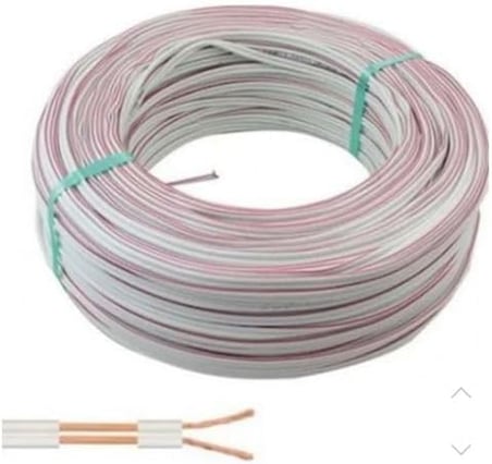 10 metre Elektrik Hoparlör Kablosu, 2x0,75 Çiftli Kablo, Tesisat Kablosu, Beyaz