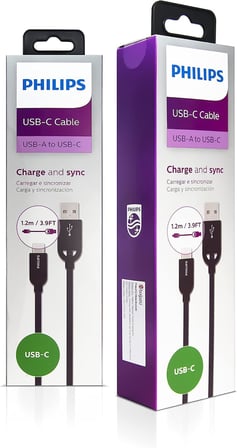 USB - USB C Şarj Kablosu, 1.2 Metre, Örgü, Siyah (DLC2628B)