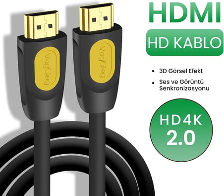 4K 30Hz 18Gbps HDR ARC HDCP Destekli HDMI 2.0 Kablo 25 Metre
