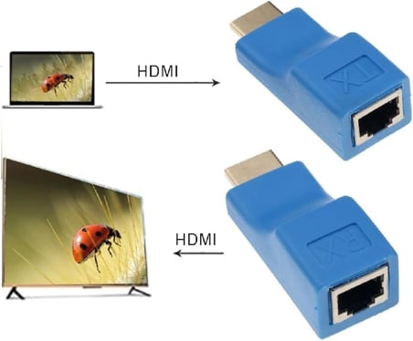 4971 Hdmi Rj45 Cat5 6 Extender Uzatıcı Uzatma Aparatı Adaptör