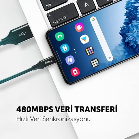 AlumiCable XL USB-A - USB-C Şarj Kablosu 2mt.