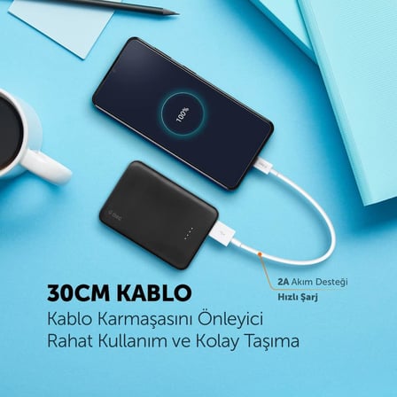 MiniCable 30cm USB-A - USB-C Şarj Kablosu