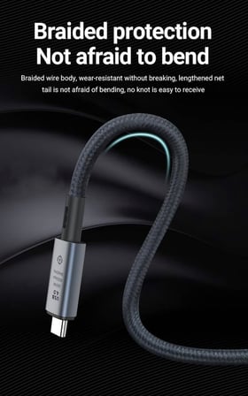 ZR851 240W USB 4.0 40GBPS 8k Thunderbolt Görüntü Aktarım ve Hızlı Şarj Kablosu 2 Metre