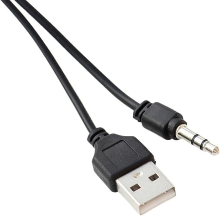 2751 Mini USB Şarj ve 3.5mm Aux Ses Birleştirici Kablo Mp3 Mp4 Radyo Hoparlör 45cm