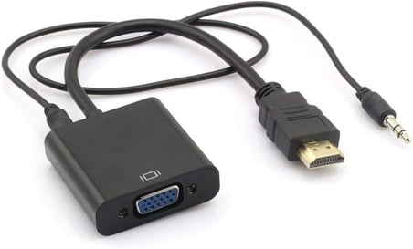 HDMI To VGA Ses Destekli Dönüştürücü Kablo Çevirici Adaptör 4488