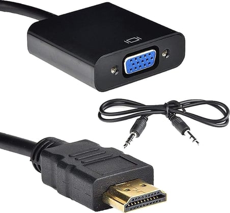 HDMI To VGA Ses Destekli Dönüştürücü Kablo Çevirici Adaptör 4488