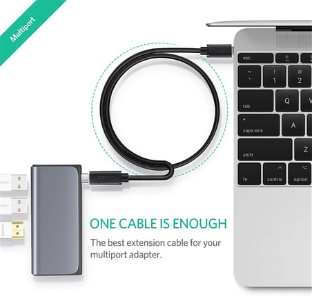 MT01925 Thunderbolt 3 Type-C Erkek to Type-C Dişi Uzatma Kablosu 50 cm