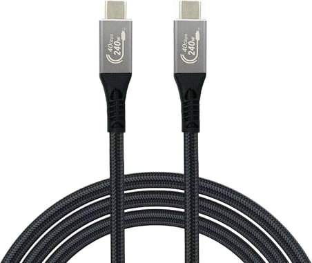 USB 4 Hızlı Şarj, Data ve Görüntü Aktarım Kablosu - Type USB C Thunderbolt 4/3 Uyumlu, USB 4, 40Gbps Veri Aktarım, 240W Şarj Gücü, 8K 60Hz, 4K 144Hz / 120Hz / 60Hz, HDR (1 Metre)