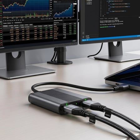 USB-C HDMI Adaptörü, 2 harici monitöre Ayrı görüntü Extand çıkış 4K Video Çıkışı, Laptop ve PC ile Uyumlu, 2 HDMI Çıkışı, Yüksek Hızlı ve Düşük Gecikmeli Bağlantı, Plug & Play| ZR1268