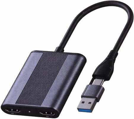 USB-C HDMI Adaptörü, 2 harici monitöre Ayrı görüntü Extand çıkış 4K Video Çıkışı, Laptop ve PC ile Uyumlu, 2 HDMI Çıkışı, Yüksek Hızlı ve Düşük Gecikmeli Bağlantı, Plug & Play| ZR1268