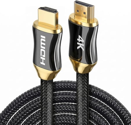 4K HDMI Kablosu (10 METRE) - Yüksek Hızlı Görüntü ve Ses İletimi - UHD Görüntü Aktarımı - Örgülü Kablo ve Metal Başlıklı - TV, Monitör, PS, Xbox, Projektör Uyumlu