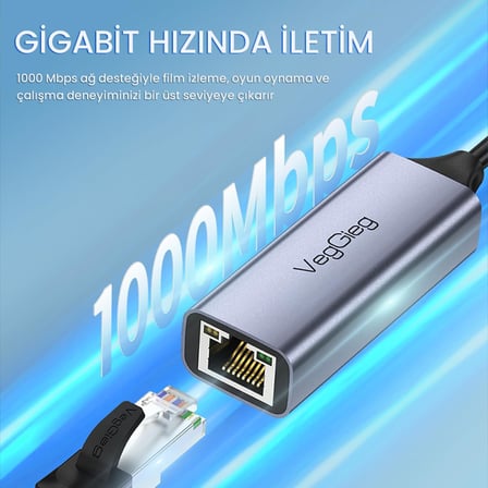 USB 3.0 Gigabit 1000Mbps RJ45 Ethernet Dönüştürücü Adaptör