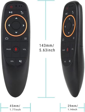 Kablosuz Air Mouse, Google Asistan Uyumlu Sesli Kumanda, 2.4GHz USB Alıcılı, 6 Eksenli Jiroskop, IR Öğrenme Özellikli, PC, Android TV Box, Smart TV Uyumlu