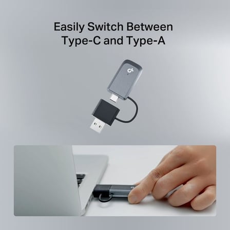 Archer TBE400U USB 3.0 Wi-Fi 7 Tri-Band Kablosuz Adaptör, BE6500, 6 GHz/5 GHz/2.4 GHz, 72x24x10.8 mm