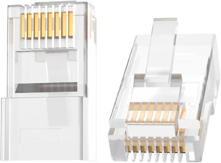 Cat6e RJ45 Jack 8P8C Ethernet Konnektörü Altın Kaplama 102 Adet