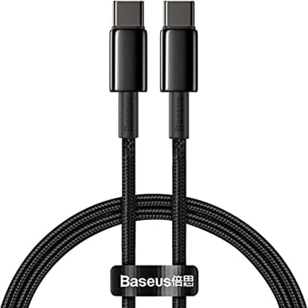 Tungsten Altın Hızlı Şarj Veri Kablosu Type-C - Type-C 100W 1M - Siyah CATWJ-01