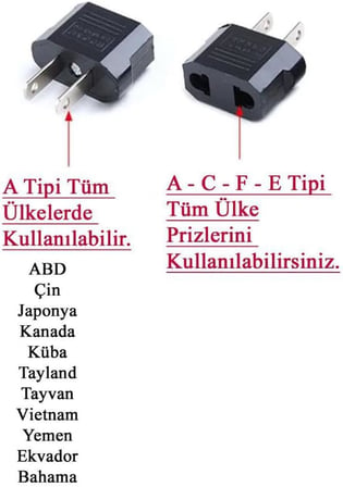 Amerikan - Türk Çevirici Adaptör