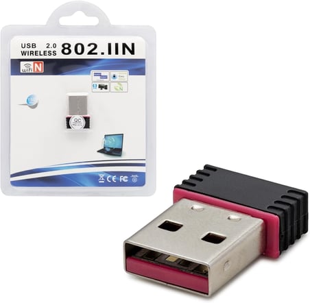 USB 2.0 Wireless Wi-Fi Adaptör | 150 Mbps, 802.11n Standart | PC ve Laptop Uyumlu Kablosuz Ağ Alıcısı | Windows 7, XP, Vista ve Linux Destekli | Güvenli ve Kolay Kurulum, Siyah/Kırmızı