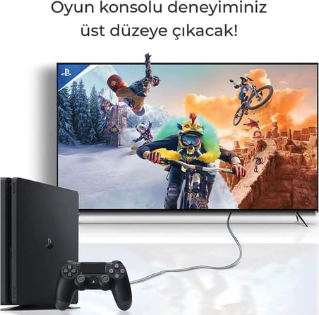 NHD05 4K@60Hz Yüksek Hızlı HDMI & Ethernet Kablosu, 18Gbps Veri Aktarım Hızı, HDMI 2.0, Full HD 3D Ready Teknolojisi, PVC Kaplama, Bilgisayar Monitörü, UHD TV, PS5, PS4 Uyumlu 5 Metre Kablo