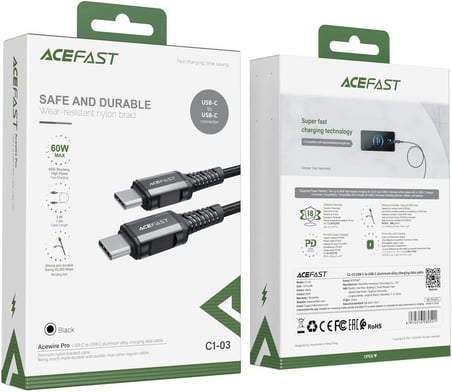 USB-C to USB-C PD60W Güç 1.2 Metre Kablo - C1-03